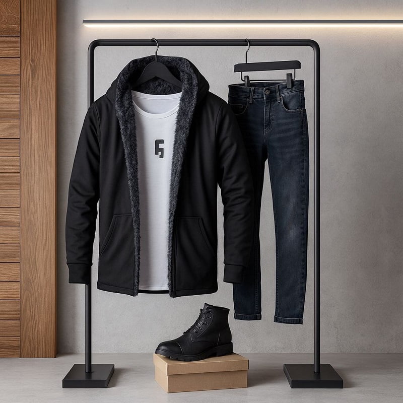 شنل مردانه خز طوسی مدل Venit