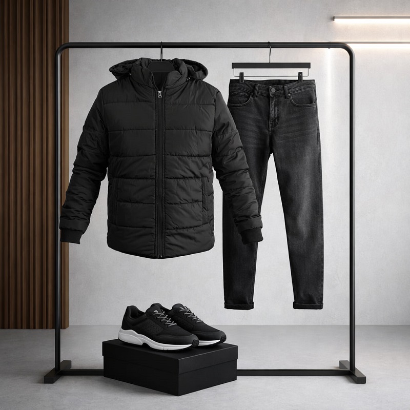 کاپشن بادی مشکی مردانه مدل Arshan-مشکی